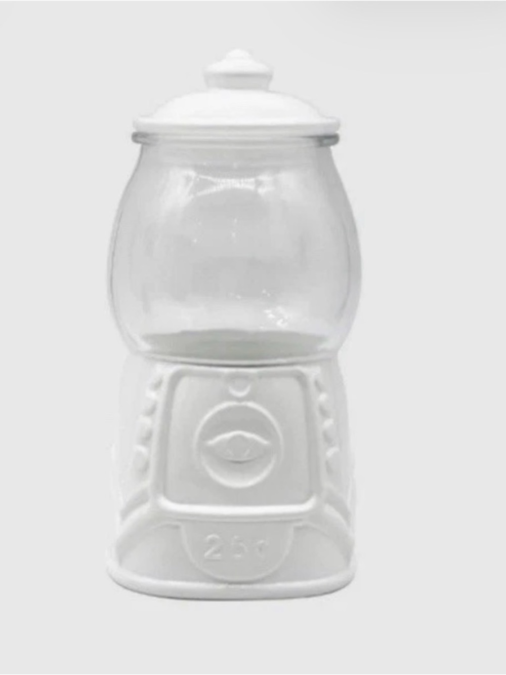 Target’ Bullseye Playground White Glass Gumball Machine Candy Jar